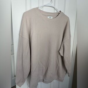 Aerie Cream Waffle Knit Sweater